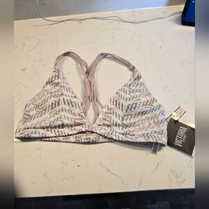 Victoria's Secret Geometric Bra in Cream and Brown